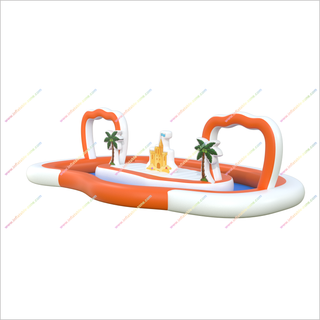 Above Ground Lazy River Pool Tropical Island Inflatable Swimming Pool Lazy River Inflatable Outdoor Water Play
