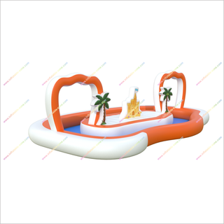 Above Ground Lazy River Pool Tropical Island Inflatable Swimming Pool Lazy River Inflatable Outdoor Water Play