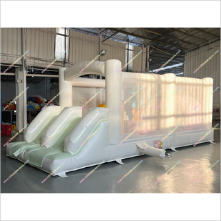 Adult Size Obstacle Course Inflatable Bounce House Double Slides Best Pastel Colors Adult Assault Course Near Me