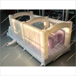 Adult Size Obstacle Course Inflatable Bounce House Double Slides Best Pastel Colors Adult Assault Course Near Me