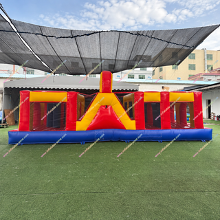 Level up your next event with this Adult Fun Inflatable Obstacle Course! In bold red, yellow, and blue, this affordable inflatable assault course is perfect for parties, team challenges, and outdoor fun. Durable, easy to set up, and packed with excitement, it guarantees hours of safe, thrilling entertainment for adults.