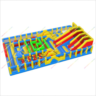 Top Amusement Parks Adults Obstacle Course Inflatable Bouncy Slides Fun Outdoor Playground Equipment Assault Course Inflatable Hire