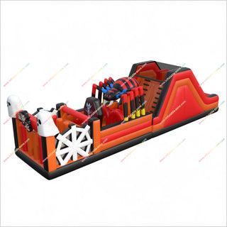 Halloween Ghosts And Vampires Adults Assault Course Inflatable Creepy Spiders Bouncy Castle Hire Obstacle Course