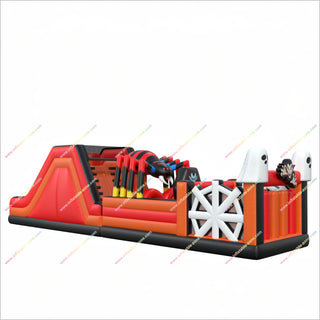 Halloween Ghosts And Vampires Adults Assault Course Inflatable Creepy Spiders Bouncy Castle Hire Obstacle Course