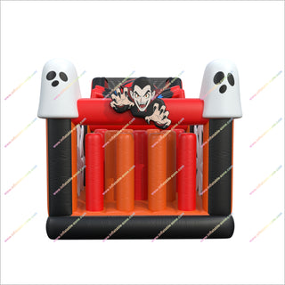 Halloween Ghosts And Vampires Adults Assault Course Inflatable Creepy Spiders Bouncy Castle Hire Obstacle Course