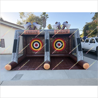 Double Players Axe Throwing Inflatable Game Backyard Playground Area Inflatable Axe Throw Dart Board