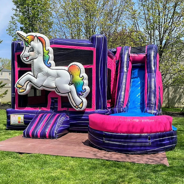 Unicorn Bouncy Castle Water Inflatable Bounceland Ultimate Combo Bounce House With Slide