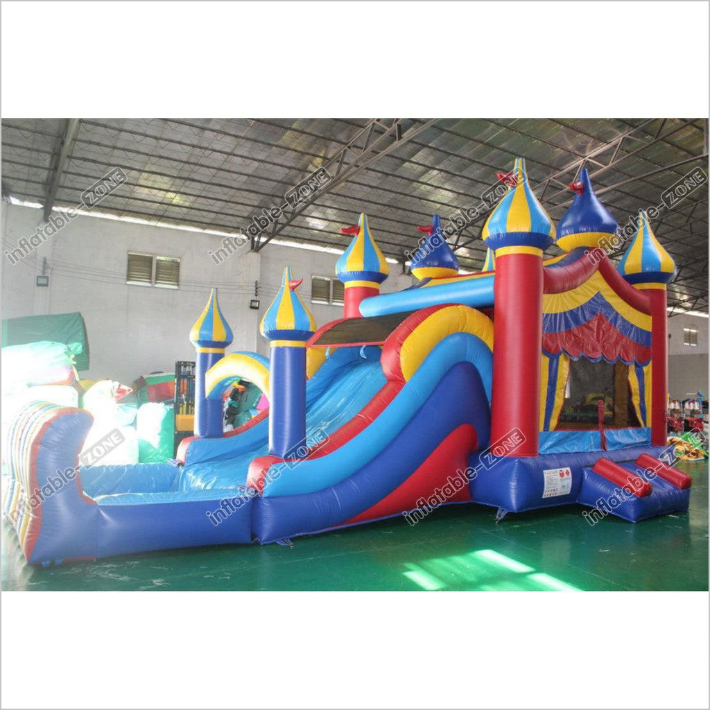 Circus Bounce House Wet Dry Combo Commercial Inflatable Slide Big ...