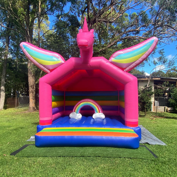 Rainbow Jumping Castle Unicorn Inflatable Bounce House Small Jumpers Bouncing For Fun