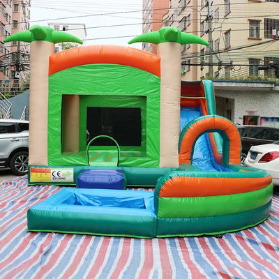 Commercial Bouncy Castle Inflatable Party Combo Jungle Best Water Slide Bounce House With Pool