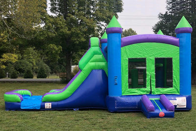 Giant inflatable slide bouncer castle combo bounce house space jump outdoor trampoline