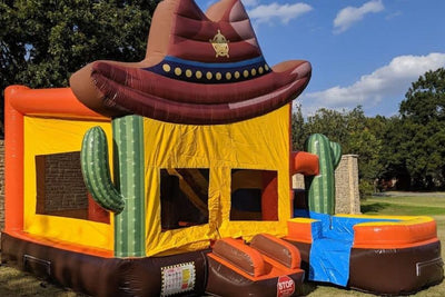 Cowboy 5 In 1 Combo Bounce House Fun Inflatable Party Jumpers Blow Up Slip And Slide