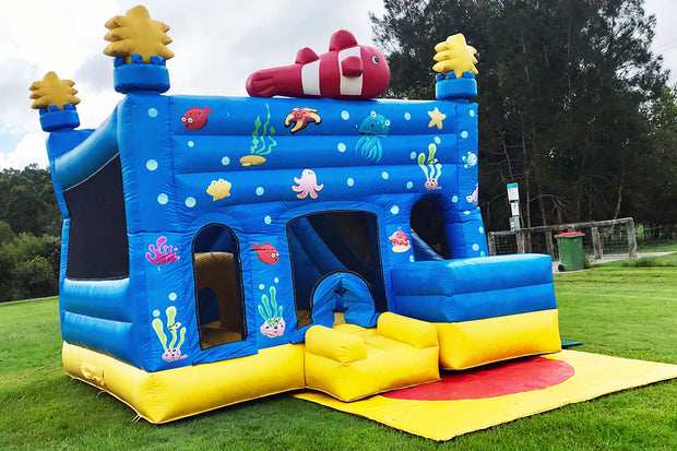 Surprise Bounce House Large Jumping Castle Under The Sea Inflatable Slides Combo Play Party