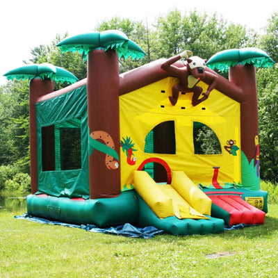 Jungle Jump Inflatables Castle With Slide Indoor Outdoor Bounce House For Birthday Parties