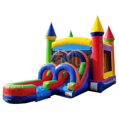 Rainbow Jumping Castle Wet And Dry Bounce House Water Slide Combo For Joy Inflatables