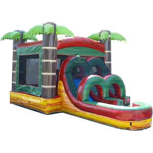 Tropical Bounce House Club Blow Up Water Slide Island Palm Beach Party Happy Hop Bouncy Castle