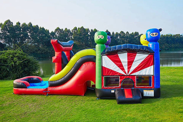 Ninja Bounce House With Water Slide Combo Jump For Fun Party Inflatables Near Me