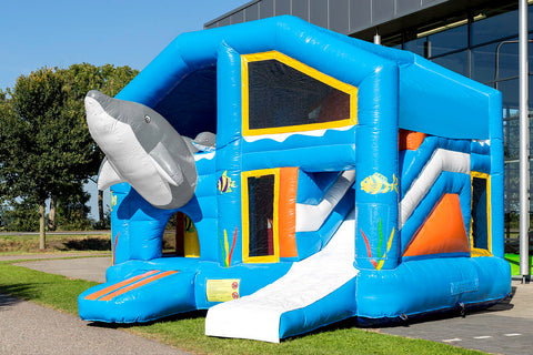 Dolphin Inflatable Bouncer Slide Jump And Play Party Castle Combo Bounce House