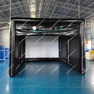 Enjoy professional-style golf practice at home with this inflatable backyard golf simulator enclosure. Built with a heavy-duty impact screen and enclosed practice cage, it safely contains shots while delivering realistic feedback. The pop-up tent design allows fast setup and portability, making it ideal for swing training, virtual golf systems, clubs, and outdoor practice spaces.
