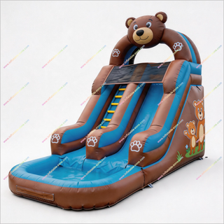 Bear-Shaped Archway Inflatable Bounce Water Slide Animal-Themed Large Water Slide For Pool