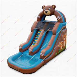 Bear-Shaped Archway Inflatable Bounce Water Slide Animal-Themed Large Water Slide For Pool