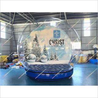 Magical Winter Beautiful Snow Globe Transparent Dome Tent Christmas Vacation Inflatable Snow Globe