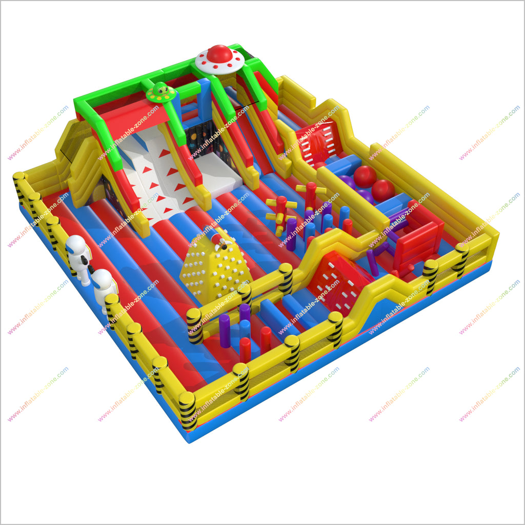 Big Bounce Inflatable Theme Park Assault Course Birthday Party Bouncin