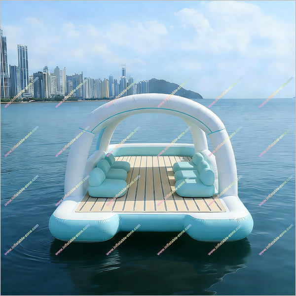 Big Inflatable Floating Island Boat Luxury Yacht Party Inflatable Lake