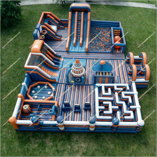 indoor bounce house plant city Big Inflatable Fun Park Jumping Balloon Obstacle Course Fun City Bounce House Durable Playground Equipment Assault Course For Garden