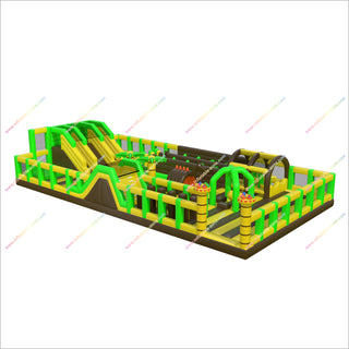 Fun Outdoor Play Equipment Amusement Games Big Obstacle Course Bounce House Inflatable Theme Park For Sale