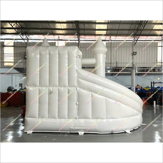 Big White Inflatable Bouncy Castle With A Slide Childrens And Adults Big White Bounce House Slide Combo For Sale