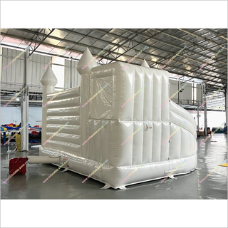 Big White Inflatable Bouncy Castle With A Slide Childrens And Adults Big White Bounce House Slide Combo For Sale