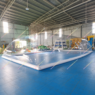 Protect your pool in style with our Big Tent Inflatable Pool Dome Cover! This large, transparent cover is ideal for indoor playgrounds or commercial swimming pools. Durable and weather-resistant, it keeps the fun going year-round. Create a safe, covered space with this versatile inflatable dome!