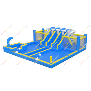 Best Backyard Inflatable Water Park Blow Up Water Slide Obstacle Course Inflatable Play Center Pool