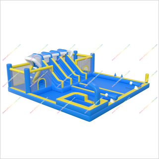 Best Backyard Inflatable Water Park Blow Up Water Slide Obstacle Course Inflatable Play Center Pool