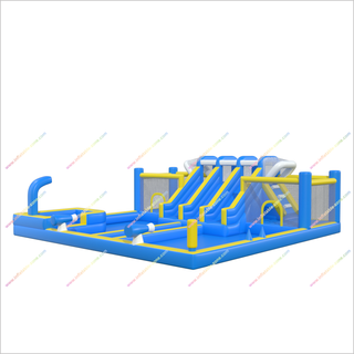 Best Backyard Inflatable Water Park Blow Up Water Slide Obstacle Course Inflatable Play Center Pool
