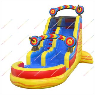 Bullseye Target Blow Up Waterslide Rental Inflatable Play Center Near Me Water Slide With Deep Pool