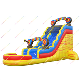 Bullseye Target Blow Up Waterslide Rental Inflatable Play Center Near Me Water Slide With Deep Pool