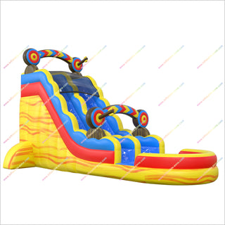 Bullseye Target Blow Up Waterslide Rental Inflatable Play Center Near Me Water Slide With Deep Pool