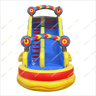 Bullseye Target Blow Up Waterslide Rental Inflatable Play Center Near Me Water Slide With Deep Pool