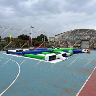 Experience the ultimate thrill with the Blow Up Zorb Ball Race Track! This inflatable interactive playground is perfect for racing adult hamster balls, making it a hit for sports games, outdoor events, and team competitions. Add excitement and competitive fun to any gathering with this action-packed inflatable track!
