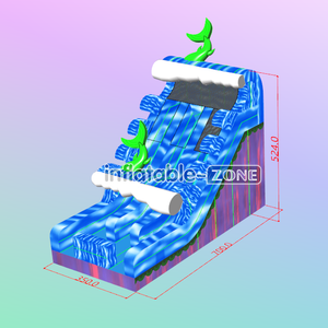 Inflatable-Zone Design Blue Crush Tsunami Water Slide Inflatable Games Best Outdoor Inflatable Slide For Fun