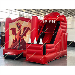 Dragon-Themed Bounce House And Slide Combo Inflatable Structures Bouncy Castle Slide For Hire