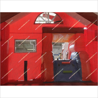 Large Christmas Inflatables Bounce House And Slide Rental Outdoor Santa And Reindeer Jumping Castle With Slide For Kids