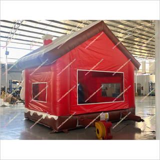 Large Christmas Inflatables Bounce House And Slide Rental Outdoor Santa And Reindeer Jumping Castle With Slide For Kids