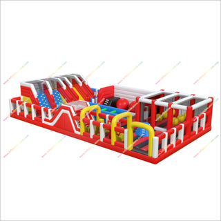 Inflatable Adventure Park Large Outdoor Bounce House Inflatable Obstacle Course Rental For Adults Near Me