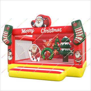 Happy Merry Christmas Bounce House Inflatable Best Santa Small Bouncer Jumping Castle For Rent Near Me