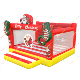 Happy Merry Christmas Bounce House Inflatable Best Santa Small Bouncer Jumping Castle For Rent Near Me