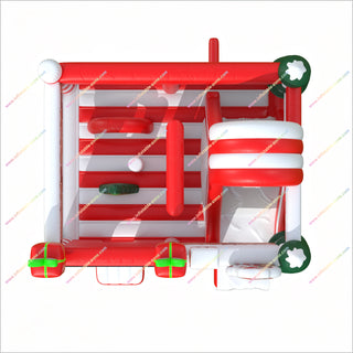 Christmas Santa Claus Inflatable Castle Bounce House Slide Combo Commercial Moon Bounces For Sale