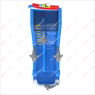 Inflatable Dolphins Bounce House Water Slide Into Pool Inflatable Ship Topper Bouncy Water Slide For Sale